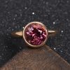 18K金镶钻巴西天然红碧玺戒指-红掌柜