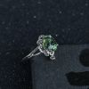 天然18K白金镶钻绿碧玺戒指 - 红掌柜