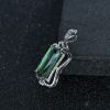 天然18K白金镶钻绿碧玺吊坠 - 红掌柜