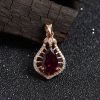 18K金镶钻巴西天然红碧玺吊坠-红掌柜