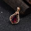 18K金镶钻天然红碧玺吊坠-红掌柜