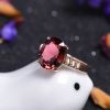 金镶钻碧玺戒指-红掌柜