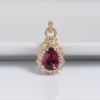 18K金镶钻红色碧玺刻面吊坠-红掌柜