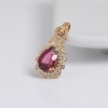 金镶钻红色碧玺刻面吊坠-红掌柜