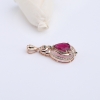 18K金镶钻粉色碧玺吊坠-红掌柜