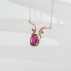 巴西玫红碧玺锁骨链-红掌柜