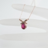 巴西玫红碧玺锁骨链-红掌柜