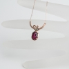 巴西玫红碧玺锁骨链-红掌柜
