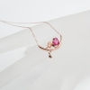 巴西玫红碧玺锁骨链-红掌柜