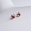 金镶钻粉色碧玺耳钉-红掌柜