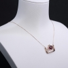 巴西天然玫红碧玺锁骨链-红掌柜