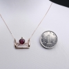 天然玫红碧玺锁骨链-红掌柜