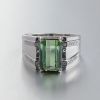 18K金镶钻绿碧玺男戒-红掌柜