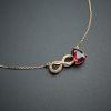 18K金镶红碧玺锁骨链 - 红掌柜