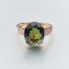 18K金镶钻绿碧玺戒指-红掌柜