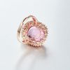 18K金镶钻粉碧玺戒指 - 红掌柜