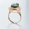 18K镶钻巴西绿碧玺戒指-红掌柜