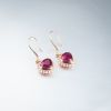 18K金镶钻碧玺耳环-红掌柜