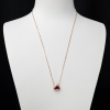 18K金镶钻卢比莱色碧玺锁骨链-红掌柜