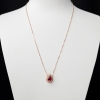 18K金镶钻卢比莱色碧玺锁骨链-红掌柜