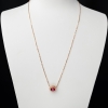 18K金镶钻卢比莱色碧玺锁骨链-红掌柜