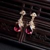 巴西碧玺耳钉 - 红掌柜