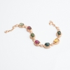 天然18K金镶钻多色碧玺手链-红掌柜