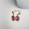 18K金镶钻天然玫红碧玺耳坠-红掌柜