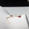 天然玫红碧玺耳钉-红掌柜