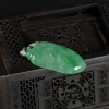 缅甸天然豆种翡翠福瓜吊坠-红掌柜
