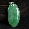缅甸天然豆种飘翠翡翠吊坠-红掌柜