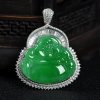 缅甸天然糯种翠绿翡翠吊坠-红掌柜