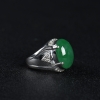 天然糯种深绿翡翠戒指-红掌柜