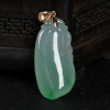 缅甸天然糯冰种飘翠翡翠吊坠-红掌柜