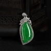 缅甸天然糯种翠绿翡翠吊坠-红掌柜