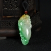 缅甸天然俏色翡翠龙鱼吊坠-红掌柜