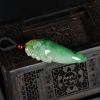 缅甸天然糯种翡翠龙鱼吊坠-红掌柜