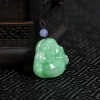 豆绿翡翠弥勒佛吊坠-红掌柜