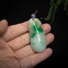 天然豆种俏色翡翠福寿吊坠-红掌柜