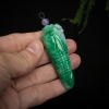 天然豆种飘翠翡翠多子多福吊坠-红掌柜