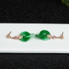 18k缅甸糯种翠绿翡翠平安扣耳坠-红掌柜