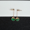18k天然缅甸翠绿翡翠耳坠-红掌柜