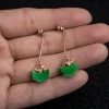 天然缅甸糯种翠绿翡翠耳坠-红掌柜