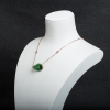 18k天然缅甸糯种翠绿翡翠项链-红掌柜