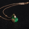 18k天然缅甸翠绿翡翠平安扣项链-红掌柜