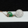 18k天然缅甸糯种翠绿翡翠平安扣项链-红掌柜