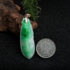 18k天然缅甸糯种飘翠翡翠福瓜吊坠-红掌柜