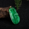 糯种翠绿翡翠如意吊坠-红掌柜