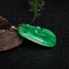 18k缅甸糯种翠绿翡翠如意吊坠-红掌柜