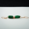 18K天然缅甸深绿翡翠桶珠吊坠-红掌柜